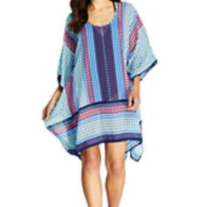 Lands' End Women's Woven Dolman Kaftan Swim Cover-up EUC